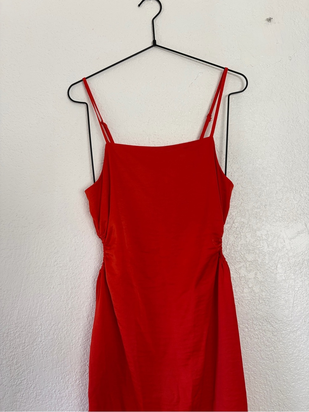 Burnt Orange Slip Dress with Adjustable Spaghetti Straps
